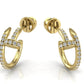 Aretes Nail de Oro Amarillo con Incrustaciones Brillantes