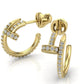 Aretes Nail de Oro Amarillo con Incrustaciones Brillantes
