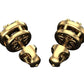 Aretes  de Oro Amarillo con Incrustaciones Centrales y Aro de Incrustaciones