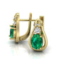 Aretes Elegancia Esmeralda en Oro con Diamantes