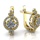 Aretes Circulares de Oro Amarillo con Incrustaciones