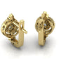 Aretes Circulares de Oro Amarillo con Incrustaciones