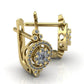 Aretes Circulares de Oro Amarillo con Incrustaciones