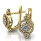 Aretes Circulares de Oro Amarillo con Incrustaciones