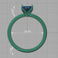 Anillo de Compromiso Solitario con Incrustación de Corte Oval