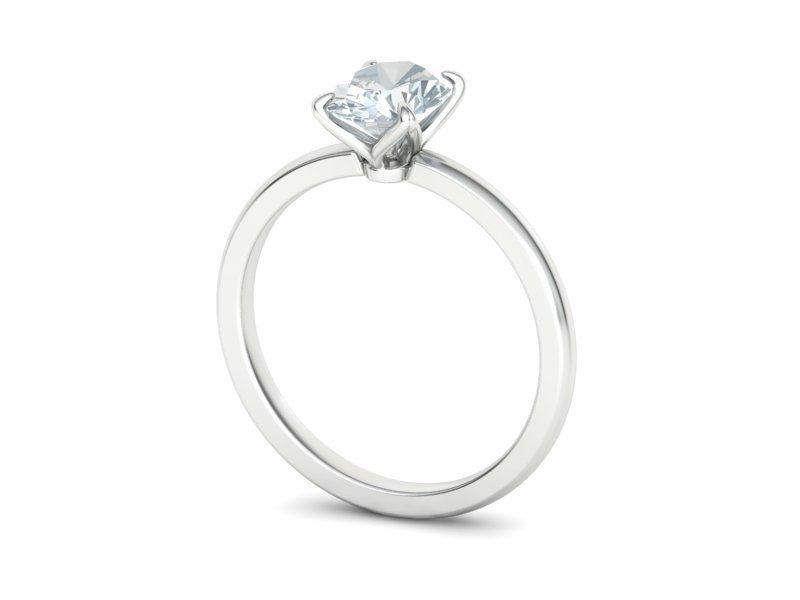 Anillo de Compromiso Elegante con Incrustación de Corte Oval