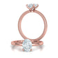 Anillo de Compromiso Solitario con Incrustación de Corte Oval