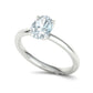 Anillo de Compromiso Solitario con Incrustación de Corte Oval