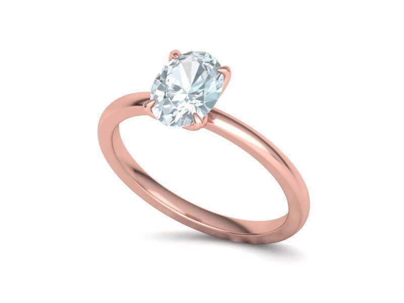 Anillo de Compromiso Elegante con Incrustación de Corte Oval