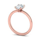 Anillo de Compromiso Solitario con Incrustación de Corte Oval