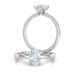 Anillo de Compromiso Solitario con Incrustación de Corte Oval