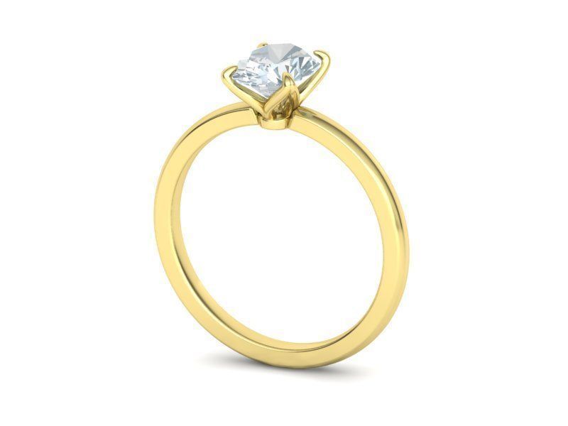 Anillo de Compromiso Elegante con Incrustación de Corte Oval