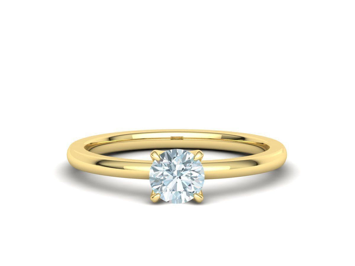 Anillo De Compromiso Four Claw con Solitario Oro 14k