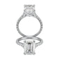 Anillo de Compromiso Hidden Diamond X Cathedral Corte Esmeralda