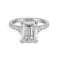 Anillo de Compromiso Hidden Diamond X Cathedral Corte Esmeralda