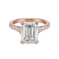 Anillo de Compromiso Hidden Diamond X Cathedral Corte Esmeralda