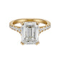 Anillo de Compromiso Hidden Diamond X Cathedral Corte Esmeralda