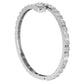 Modesto Brazalete de Oro Blanco 14k Recubierto de Incrustaciones Redondas y de Corte Bagguete