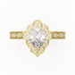 Anillo de Compromiso de Oro con Diamantes Central de Pera