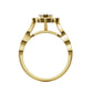 Anillo de Compromiso de Oro con Diamantes Central de Pera