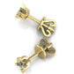 Aretes de Oro Amarillo en Forma de Estrella con Brillante Incrustacion