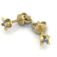 Aretes de Oro Amarillo en Forma de Estrella con Brillante Incrustacion