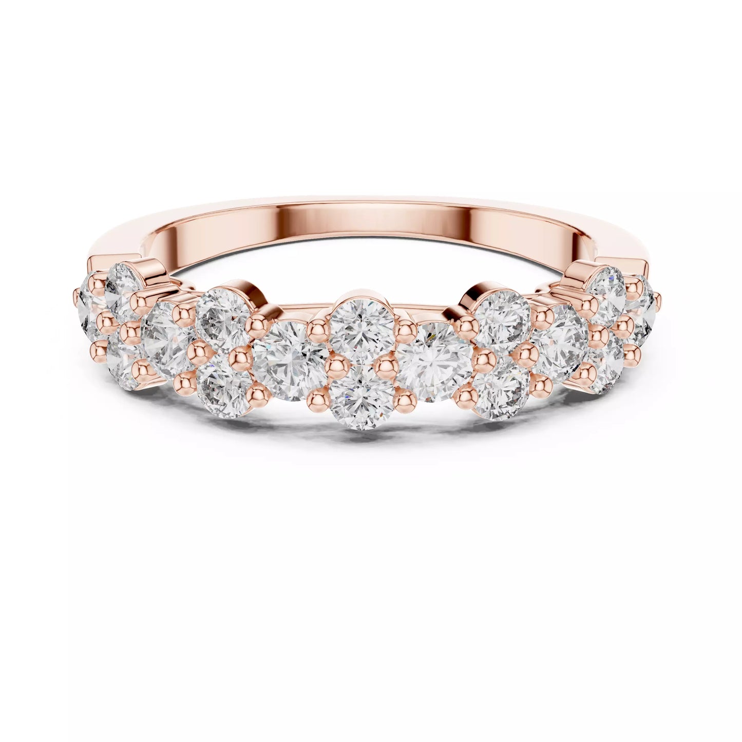 Churumbela De Diseño Alternado Con Engaste De Uña Compartida