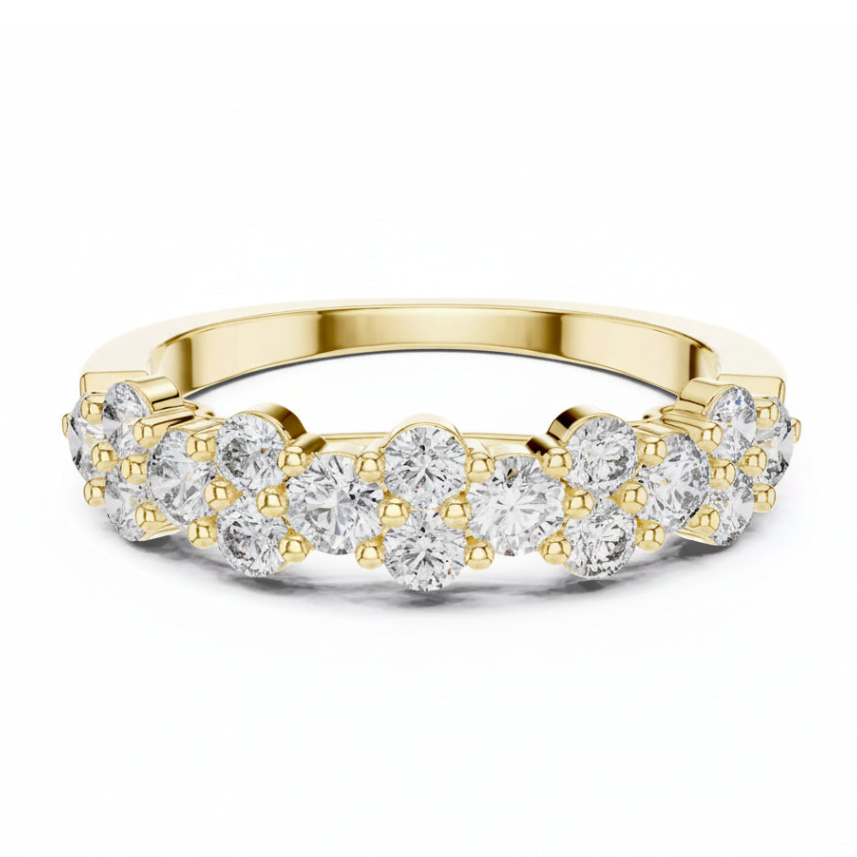 Churumbela De Diseño Alternado Con Engaste De Uña Compartida