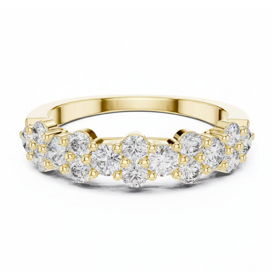 Churumbela De Diseño Alternado Con Engaste De Uña Compartida