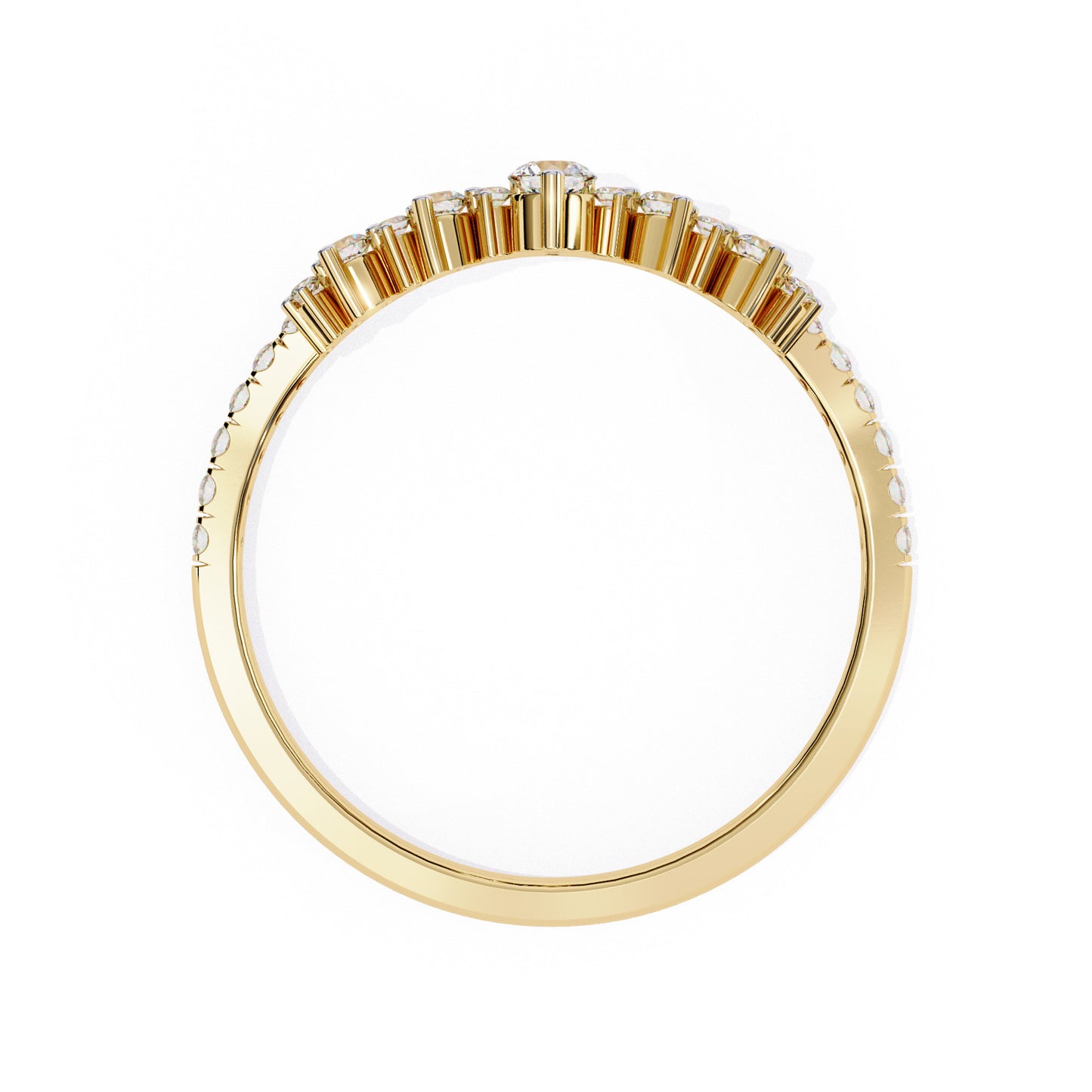 Churumbela Eternity Band Ring de Oro en Forma de Corona con Incrustaciones