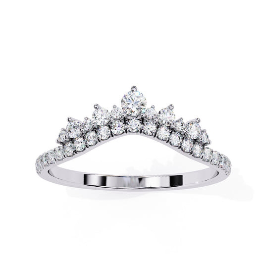 Churumbela Eternity Band Ring de Oro en Forma de Corona con Incrustaciones