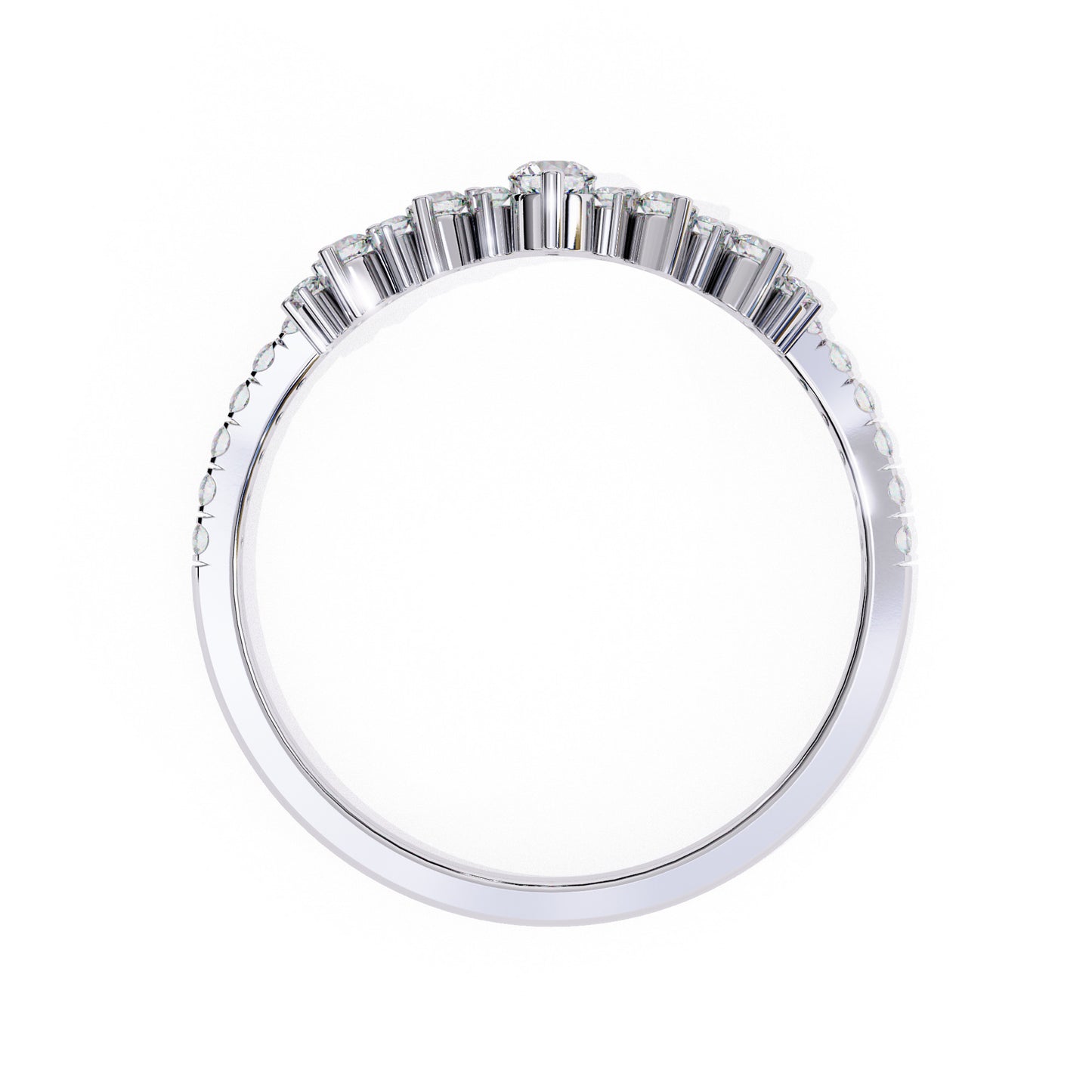 Churumbela Eternity Band Ring de Oro en Forma de Corona con Incrustaciones