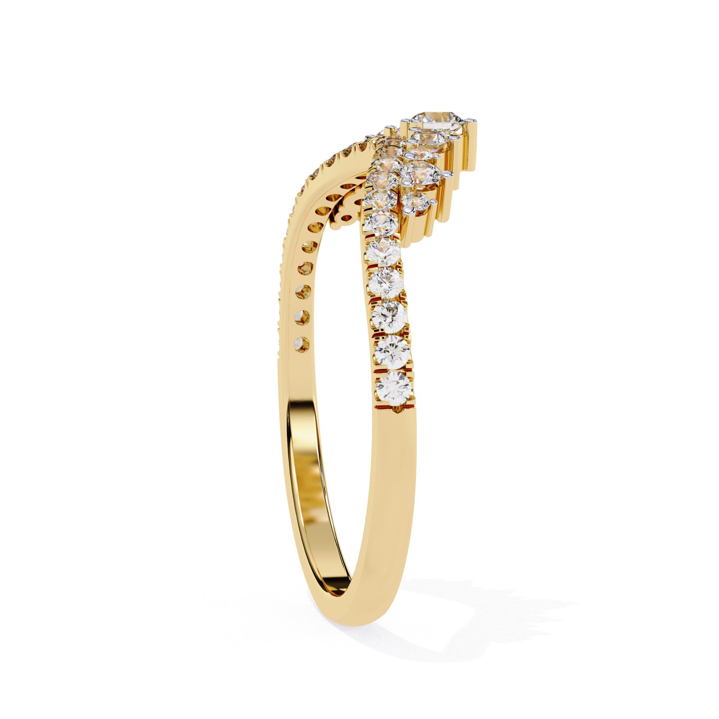 Churumbela Eternity Band Ring de Oro en Forma de Corona con Incrustaciones
