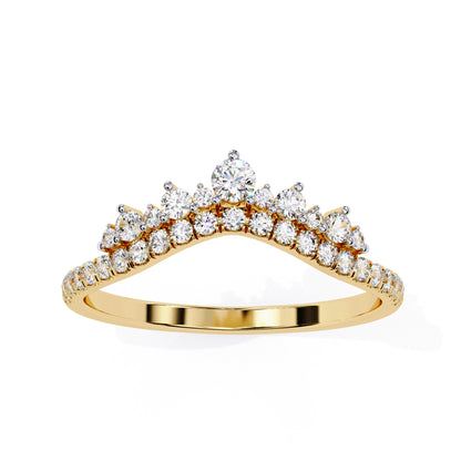 Preciosa Churumbela Eternity Band Ring de Oro en Forma de Corona con Incrustaciones
