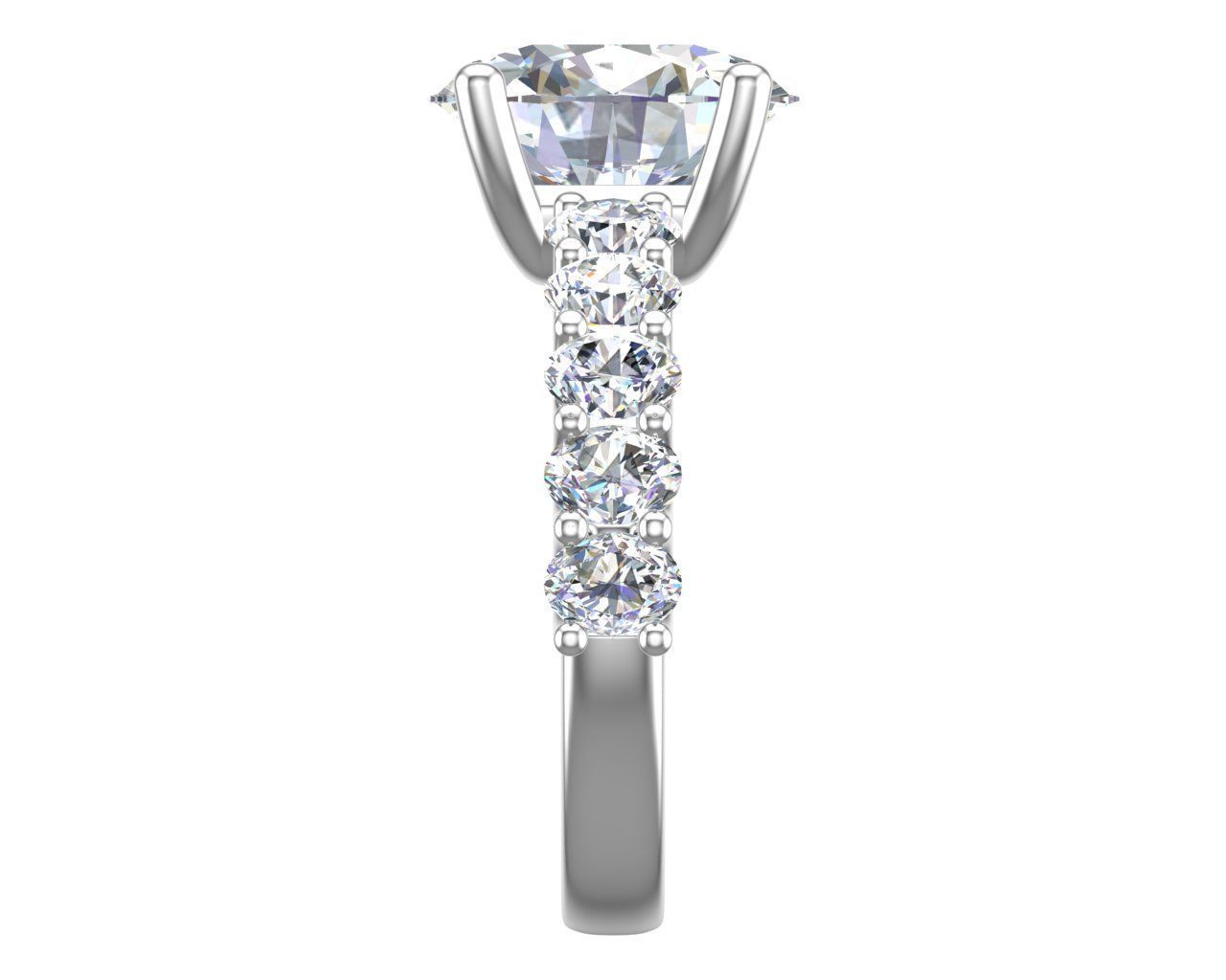 Anillo de Compromiso de Oro con Diamantes Ovaladas