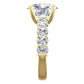 Anillo de Compromiso de Oro con Diamantes Ovaladas