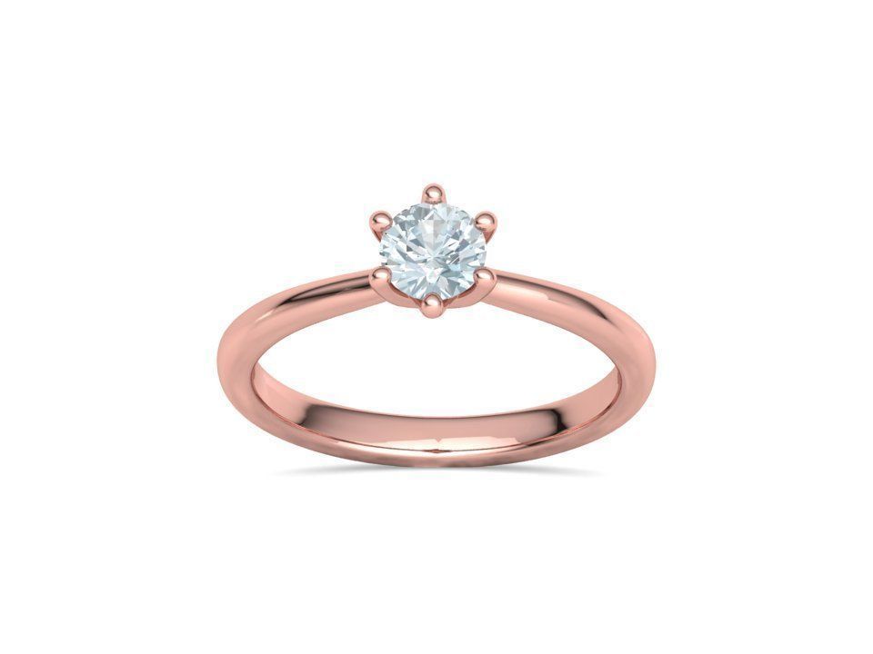 Anillo de Compromiso Oro con Brillante Diamante Central