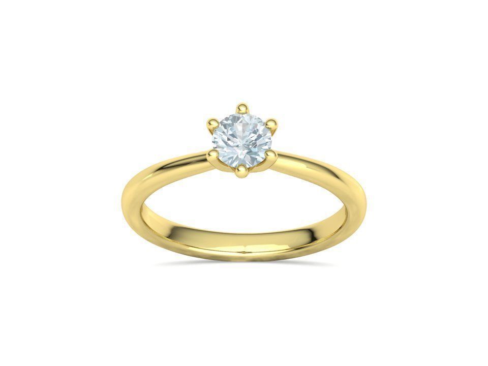 Hermoso Anillo de Compromiso con Brillante Incrustación Central