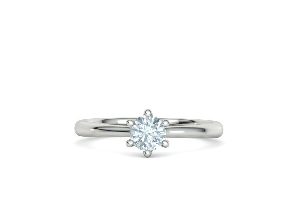 Anillo de Compromiso Oro con Brillante Diamante Central