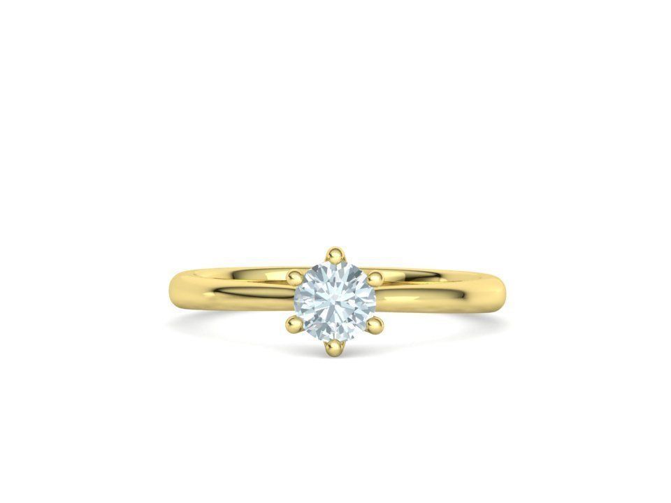 Anillo de Compromiso Oro con Brillante Diamante Central