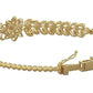 Impresionante Brazalete de Oro con Adorno Flor Acompañado de Incrustaciones
