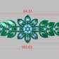 Impresionante Brazalete de Oro con Adorno Flor Acompañado de Incrustaciones