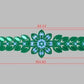 Impresionante Brazalete de Oro con Adorno Flor Acompañado de Incrustaciones