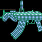 Dije Fancy Gun de Oro Recubierto de Incrustaciones