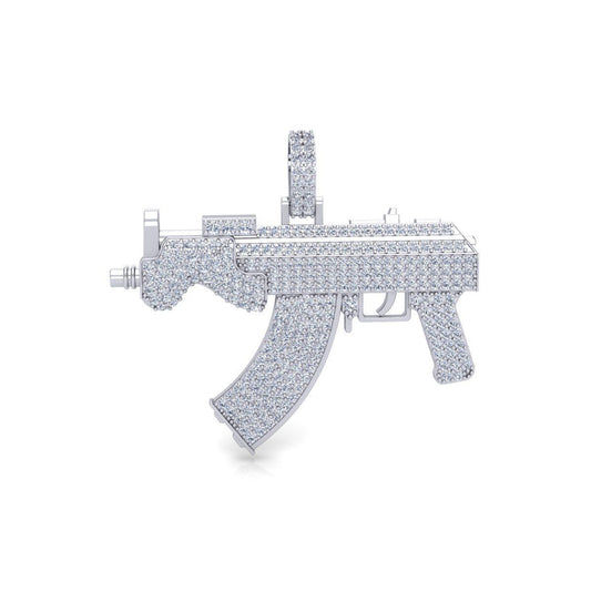Dije Fancy Gun de Oro Recubierto de Incrustaciones