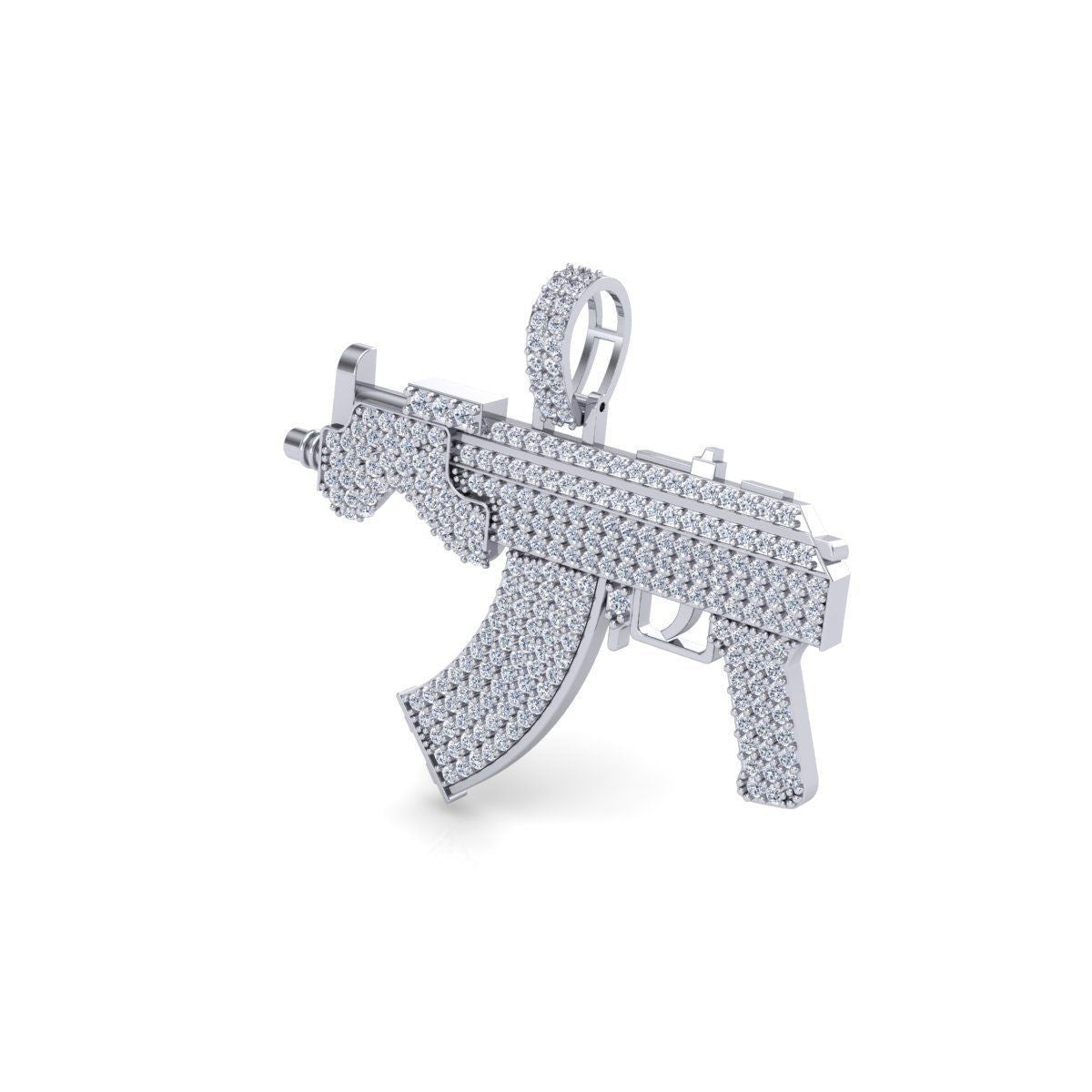 Dije Fancy Gun de Oro Recubierto de Incrustaciones
