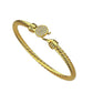 Precioso Brazalete Torcido de Oro con Incrustaciones