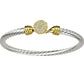 Precioso Brazalete Torcido de Oro con Incrustaciones