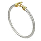 Precioso Brazalete Torcido de Oro con Incrustaciones
