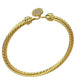 Precioso Brazalete Torcido de Oro con Incrustaciones